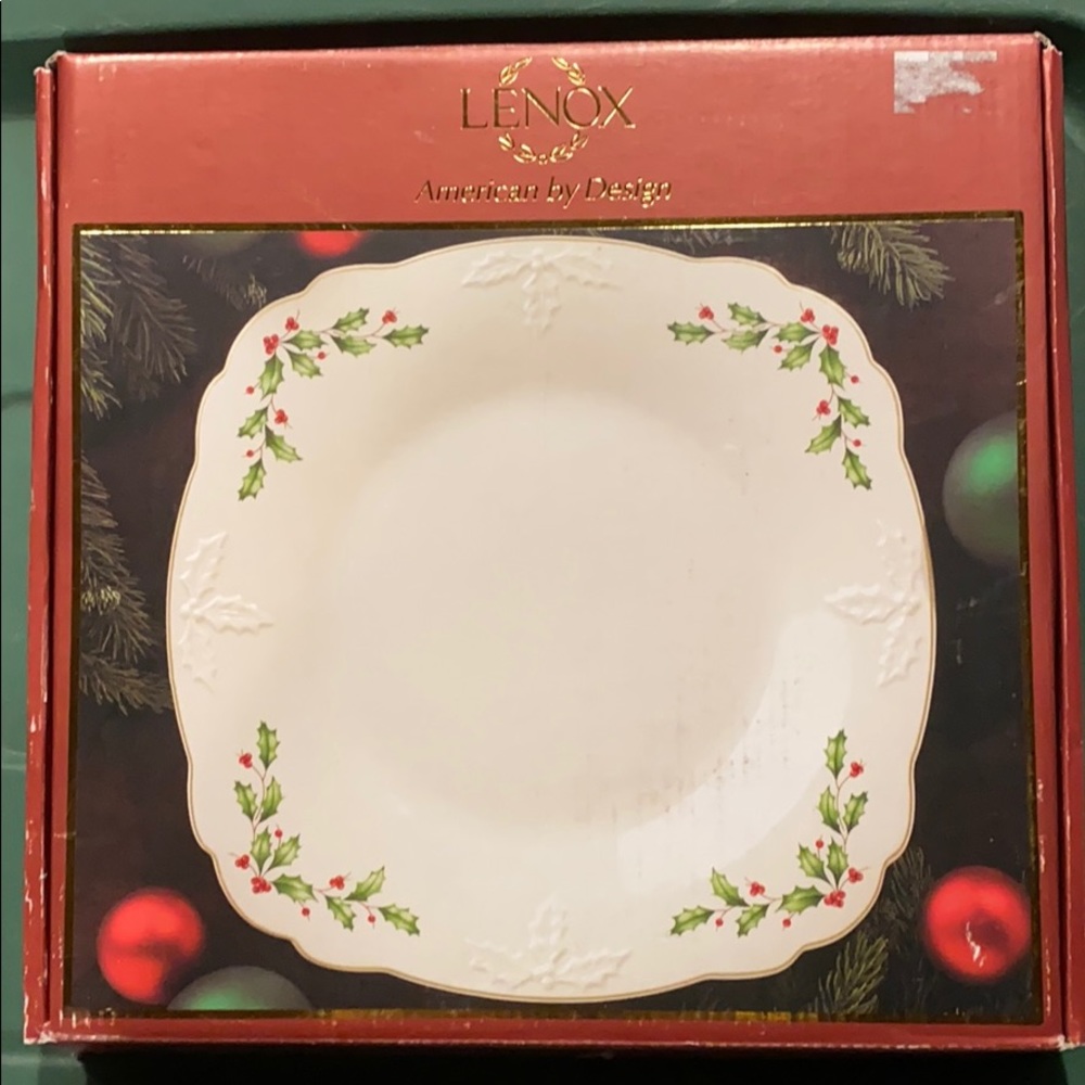 Holiday carved square platter